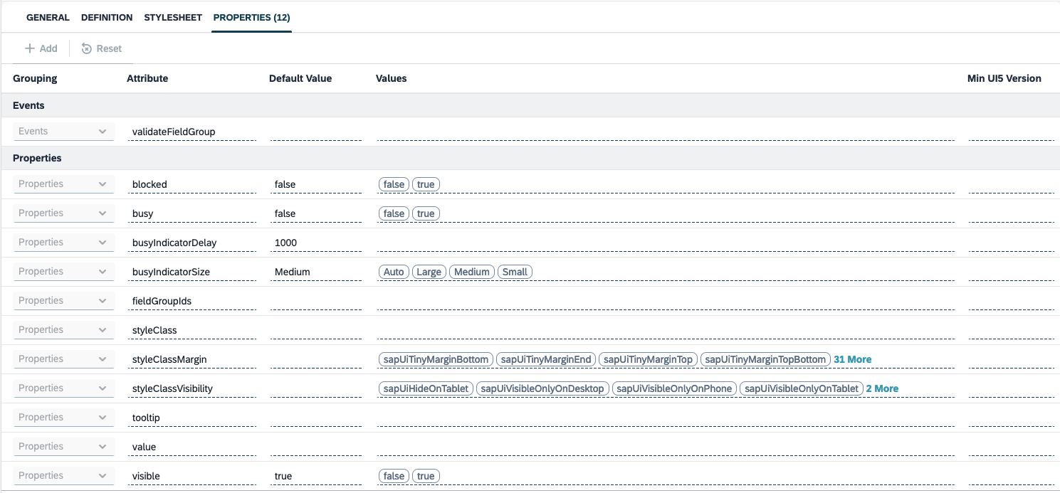 custom ui5 properties