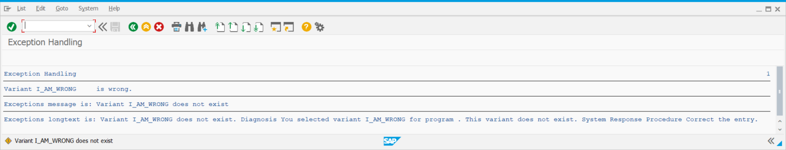 exceptionHandling Example Class ABAPMessage