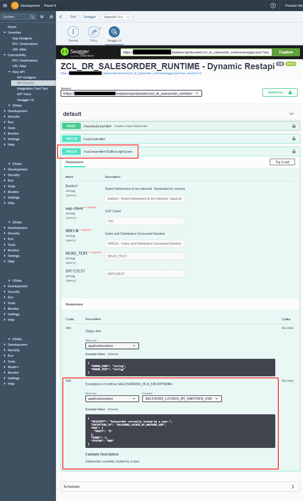 exceptionHandling Example SY SUBRC Swagger