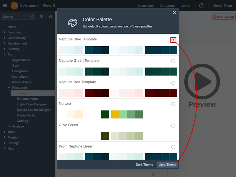 layout colorset