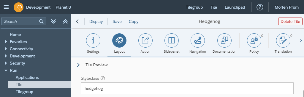 tileLayout StyleClass