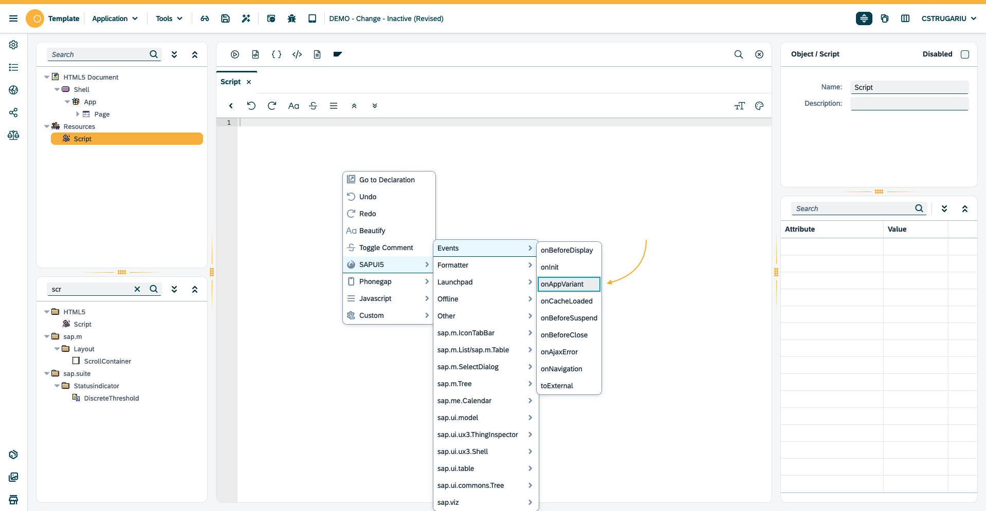 sap edition create app variant