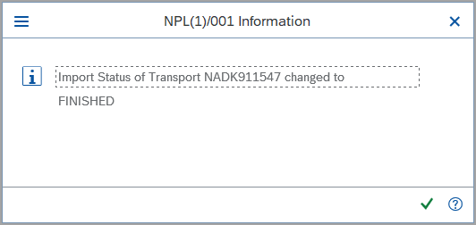 automated installation import status finished