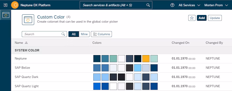 custom color overview
