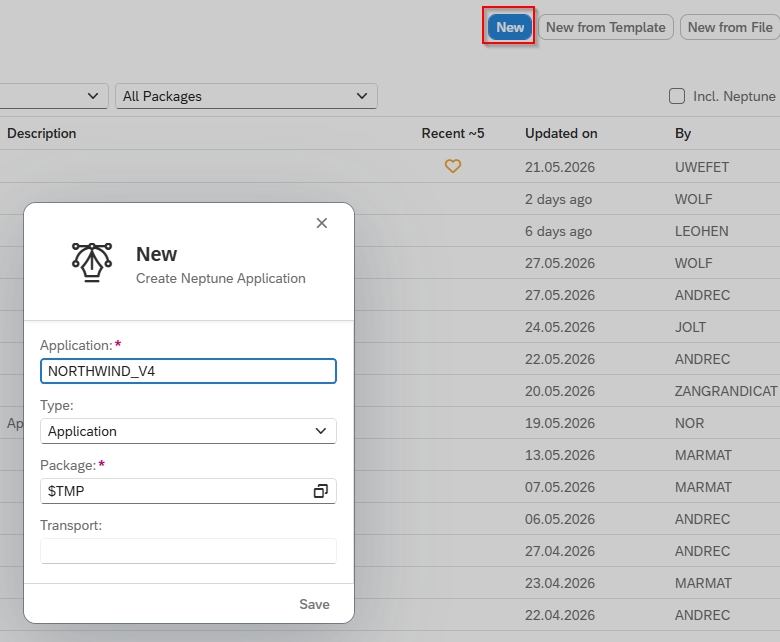 odata source app designer new