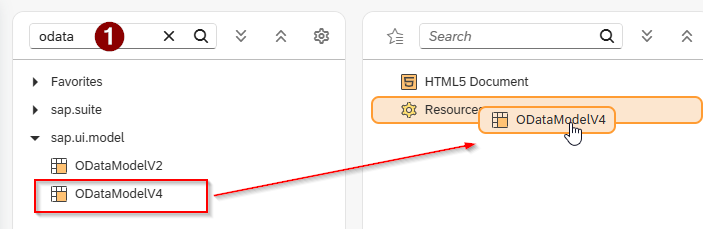odata source app designer object search