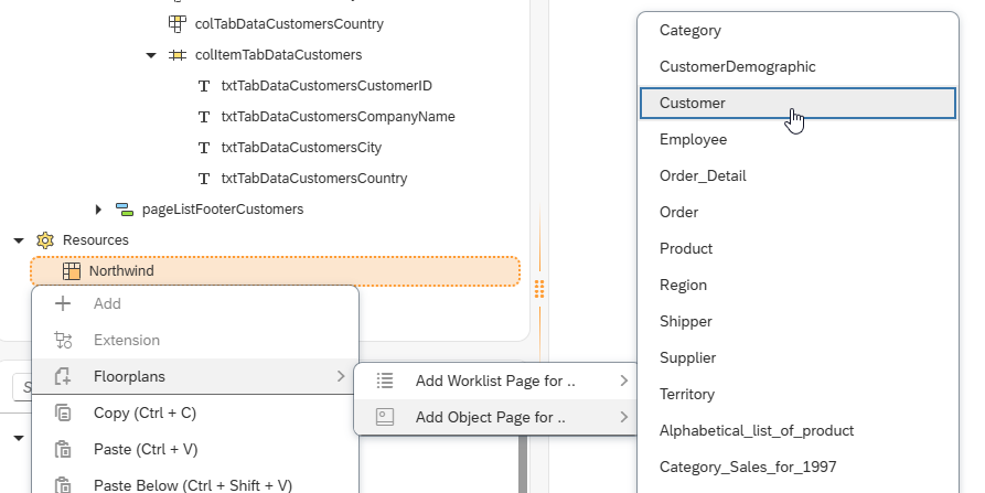 odata source floorplan add object page