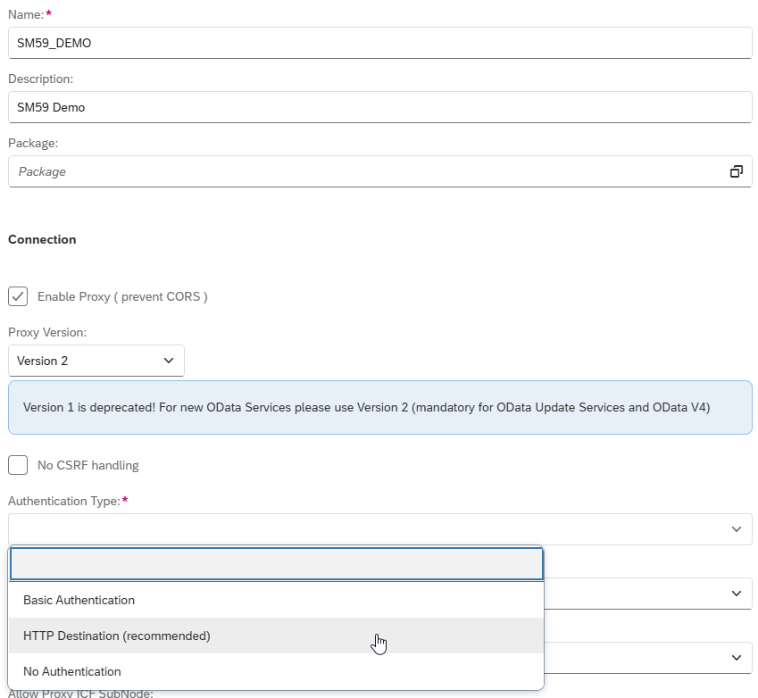 odata source remote http destination