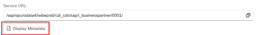 odata source service url display metadata