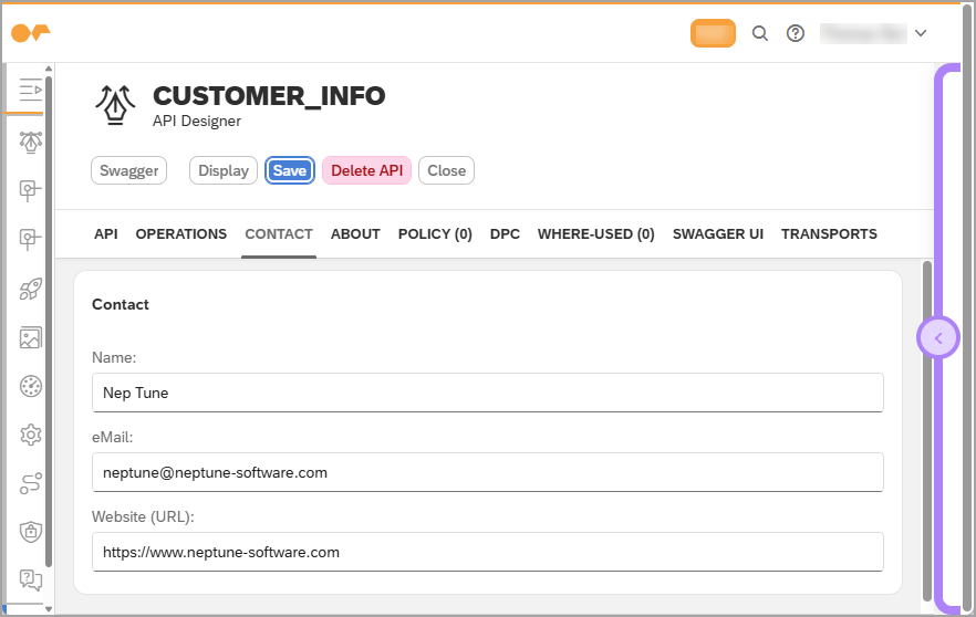 sap api contact